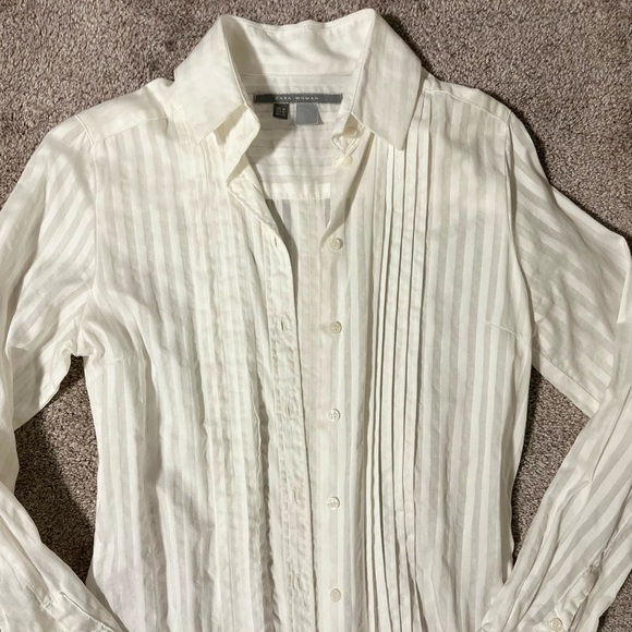 Zara White Shirt Dress, Size M - Picture 3 of 4